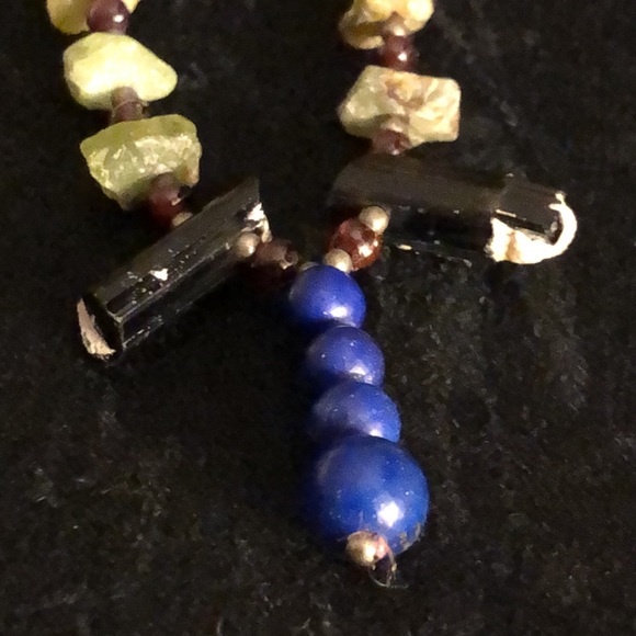 VTG 24”Green Garnet/Garnet/Tourmaline/Lapis lazuli/Etc -Natural Stone Necklace - Picture 12 of 16